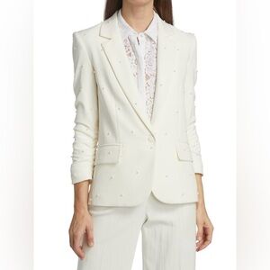 New SOLD OUT Generation Love Nadia Pearl Blazer Slim Fit in White XS ($385 MSRP)